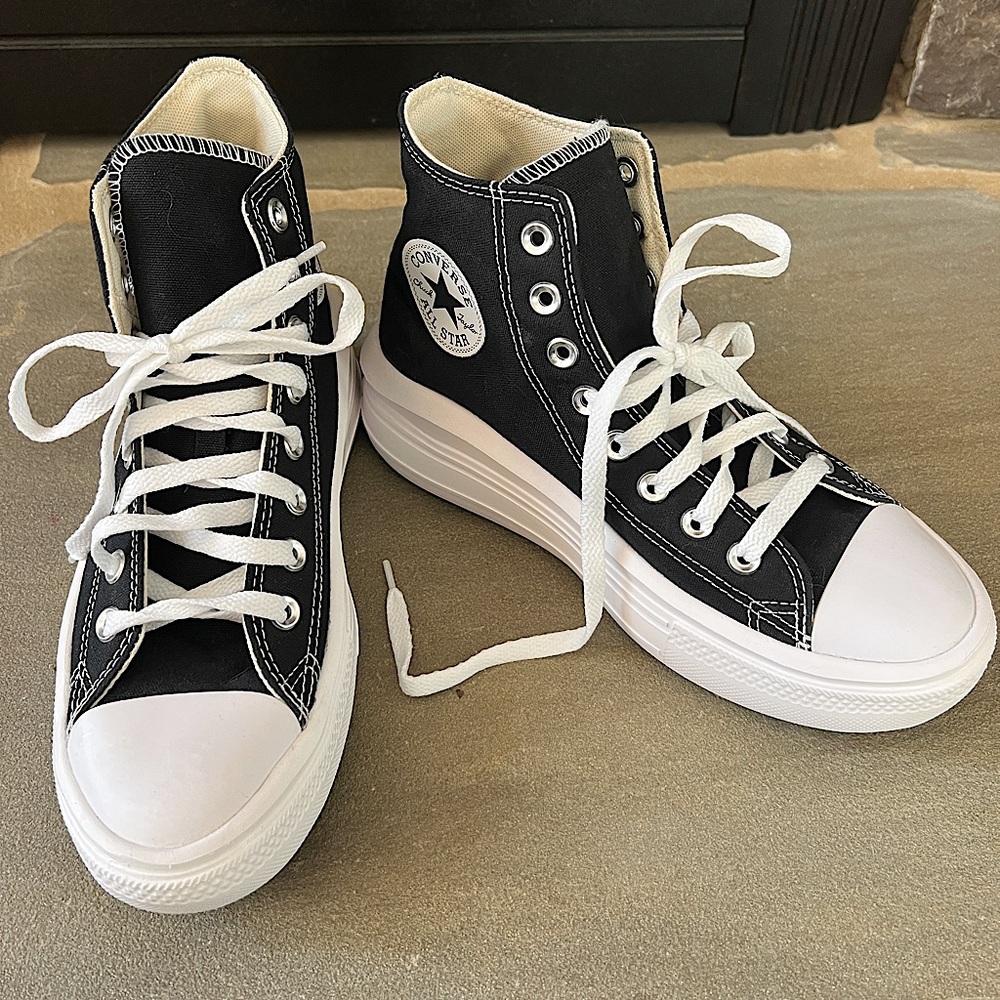 Converse Chuck Taylor All Star move platform black canvas high tops sz8